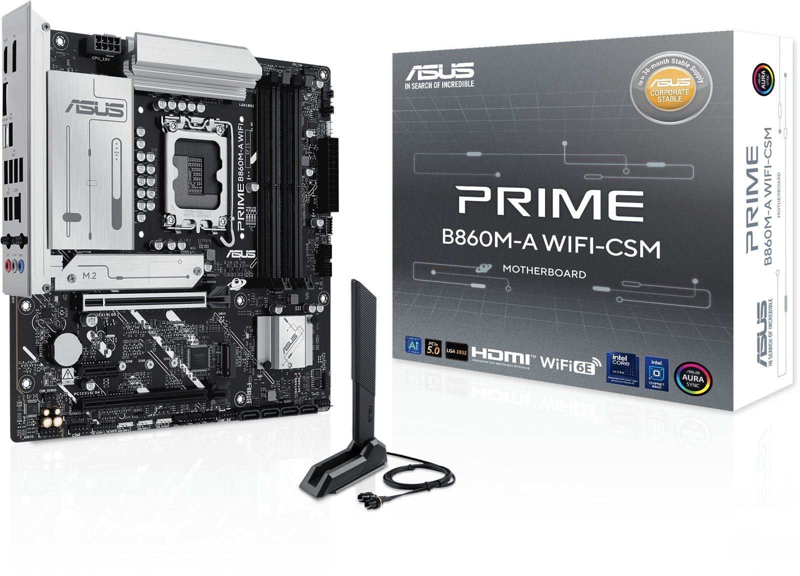 ASUS Prime B860M-A-CSM mATX Motherboard For Intel LGA1851 CPUs